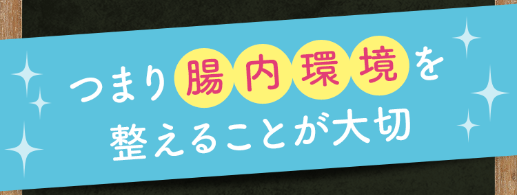 つまり腸内環境を整えることが大切