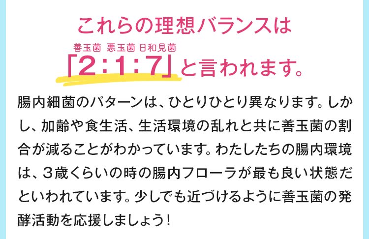 これらの理想balanceは「2：1：7」と言われます
